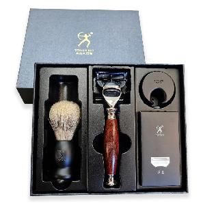 Darkova-sada-na-holeni-TITAN-mahagonovy-strojek-podstavec-4-hlavice-stetka-stylova-krabicka