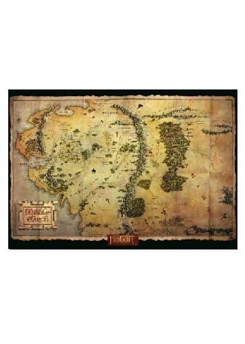 Der-Hobbit-Karte-Mittelerde---Poster