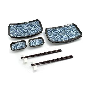 Japonsky-porcelanovy-servis-na-sushi-Blue-Wawe-Midi-pro-2-osoby