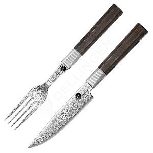 Premiova-sada-damaskoveho-noze-a-vidlicky-Dellinger-Damascus-VG-10