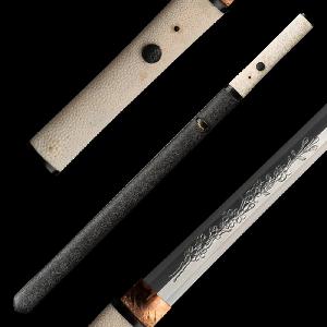 Japan-Swords-Aichi-Wakizashi-Tamahagane-Flower-Horimono-s-oboustrannym-hamonem-Suguha