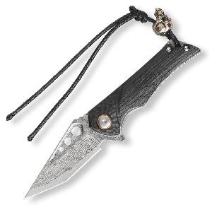 Zaviraci-nuz-tanto-Dellinger-Ebony-Silver-damasek-VG-10-+-drevo-Wenge