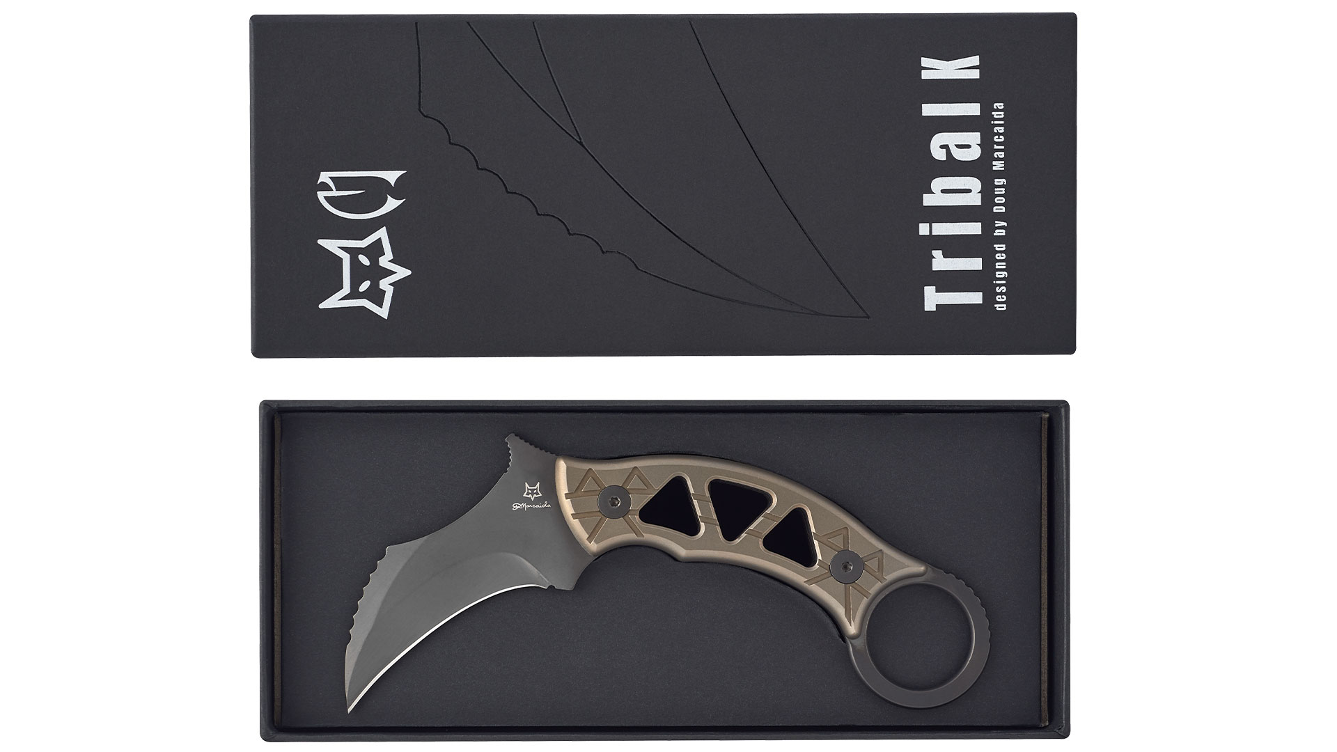 foto N��/FOX KARAMBIT MARCAIDA TRIBAL M390 FX-803TiPVD