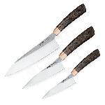 Sada kuchy�sk�ch no�� Gyuto 180 mm, Gyuto 140 mm, Paring 110 mm Pirge Handmade KROP�