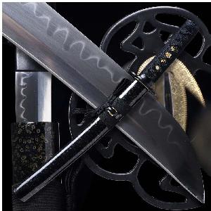 Japan-Swords-Samurajske-tanto-Kuro-Hebi-ocel-T-10-realny-hamon-Choji