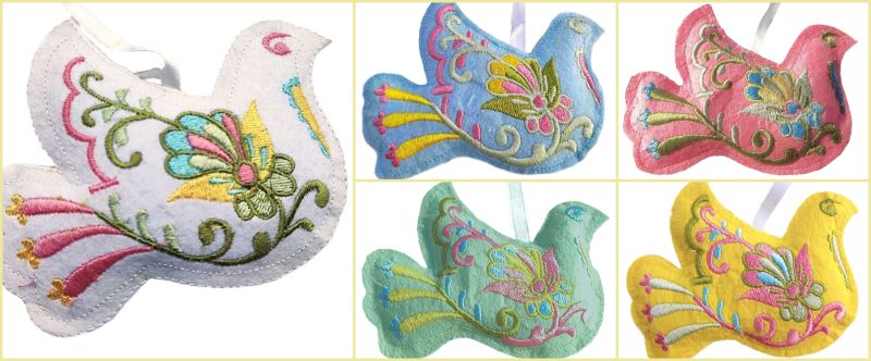 foto Vy��van� dekorace - sv�tle zelen� holubice