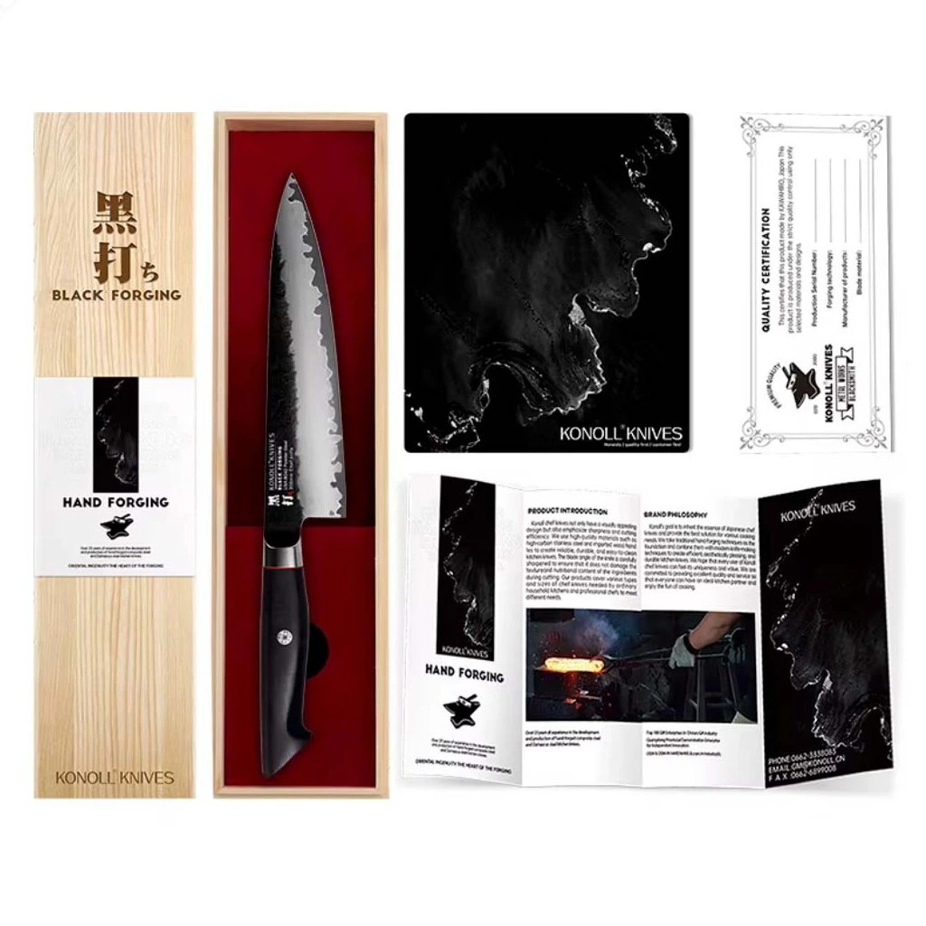 foto Kuchy�sk� n�� Chef/Gyuto 200 mm Konoll� Black Forging