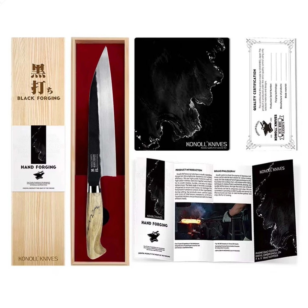 foto Kuchy�sk� n�� Chef/Gyuto 210 mm Konoll� Black Forging MD305