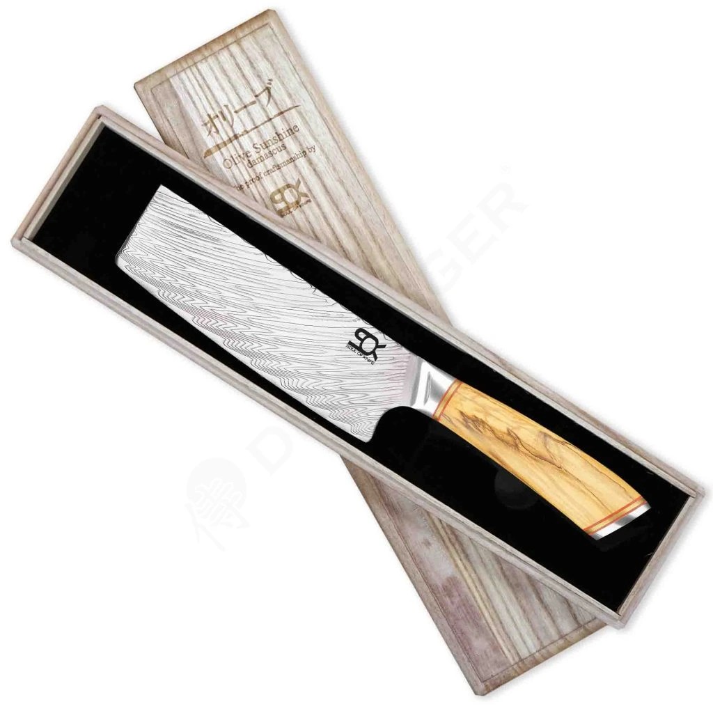 foto N�� na zeleninu Nakiri 170 mm SOK Olive Sunshine Damascus