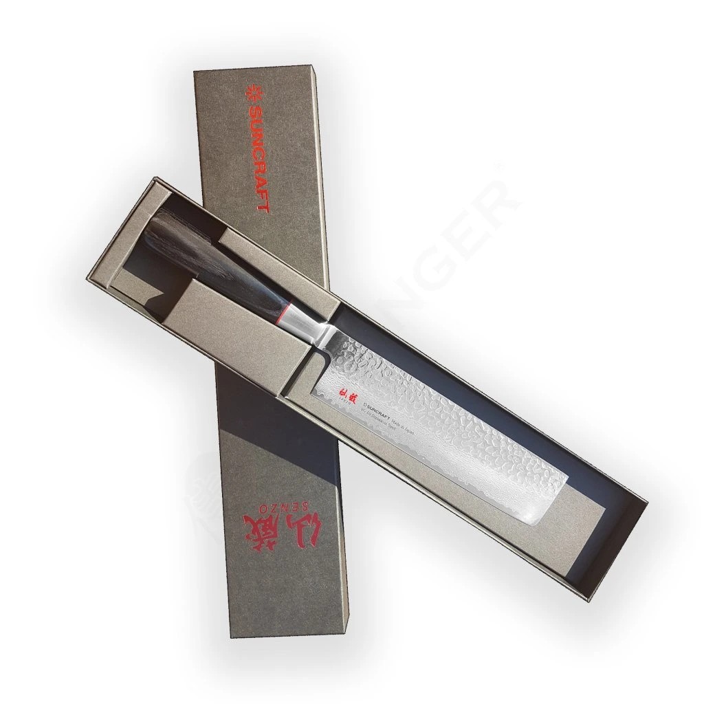 foto Japonsk� n�� Nakiri 170mm Suncraft Senzo Classic Damascus VG10