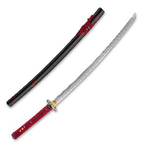 Kawashima-Katana-Tekehiko-z-oceli-AISI-1045-cerna-saya-s-vinovymi-prouzky