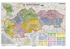 Slovensko – administrativní členění – kraje, 135×100 cm Slovensko-–-administrativni-cleneni-–-kraje-135×100-cm