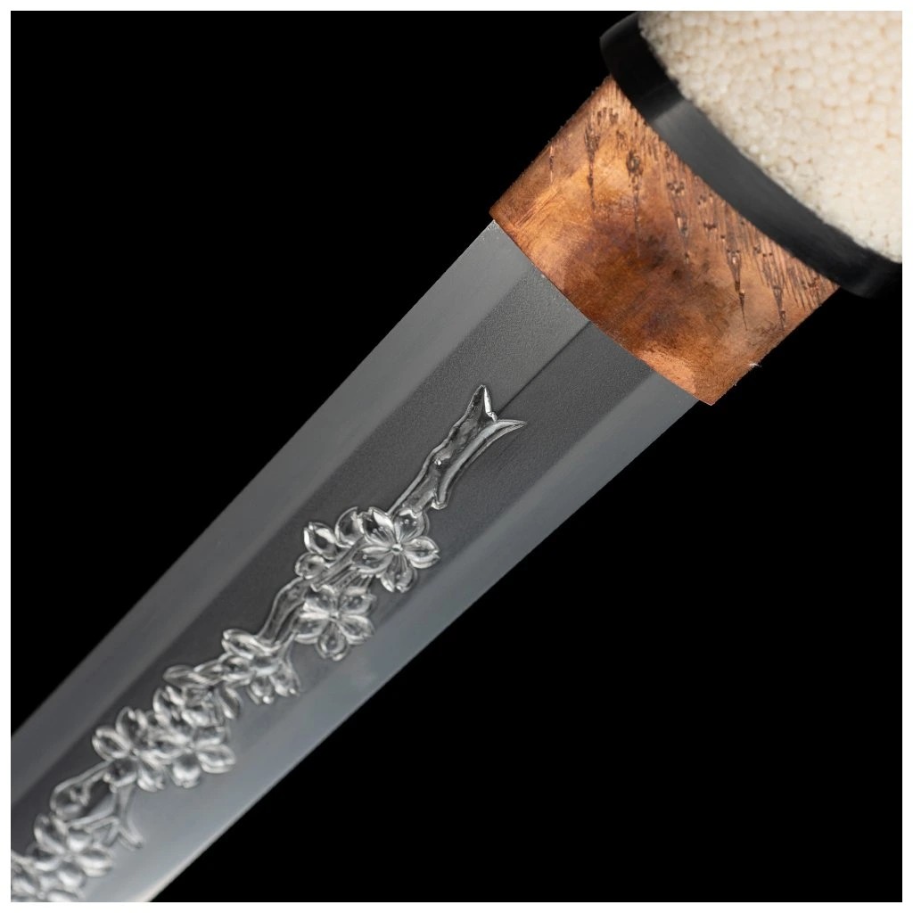 foto Japan Swords Aichi Wakizashi Tamahagane Flower Horimono s oboustrann�m hamonem Suguha