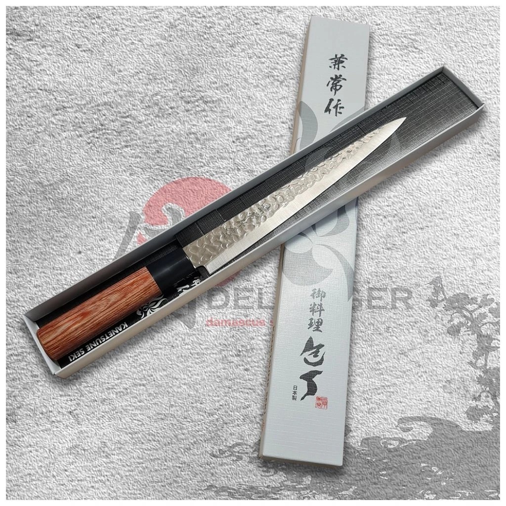 foto Japonsk� pl�tkovac� n�� Sujihiki 210mm Kanetsune KC-950 Tsuchime Series