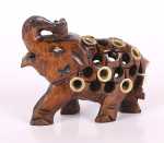 .slon dřevěný, zdobený - 5 cm - NOVINKA