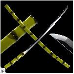 Japan Swords Japanese Take Shikomizue, zelen� bambus, T-10 Steel, Real Choji Hamon