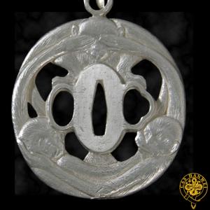 Three-Monkey-Silver-Tsuba-Pendant