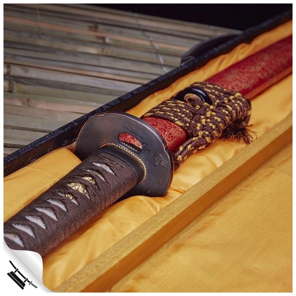 foto Kawashima �emesln� replika me�e katana Orenji Jigoku, ocel AISI 1065