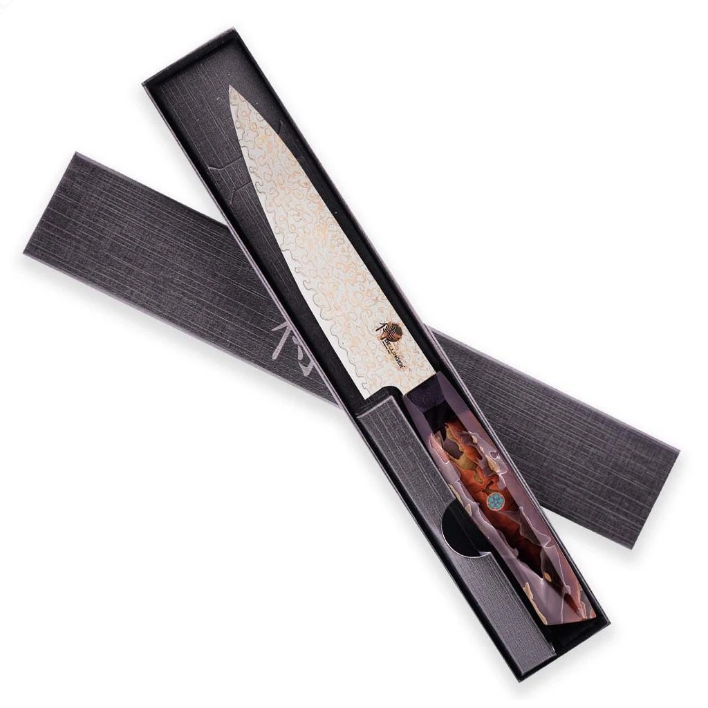 foto Mal� loupac� n�� Utility 130 mm Dellinger� Resin Mash Gold Damascus