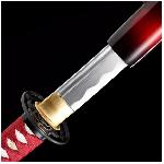 Kawashima Katana Jū-dachi z uhl�kov� oceli AISI 1045, �ern� saya s v�nov�m zdoben�m